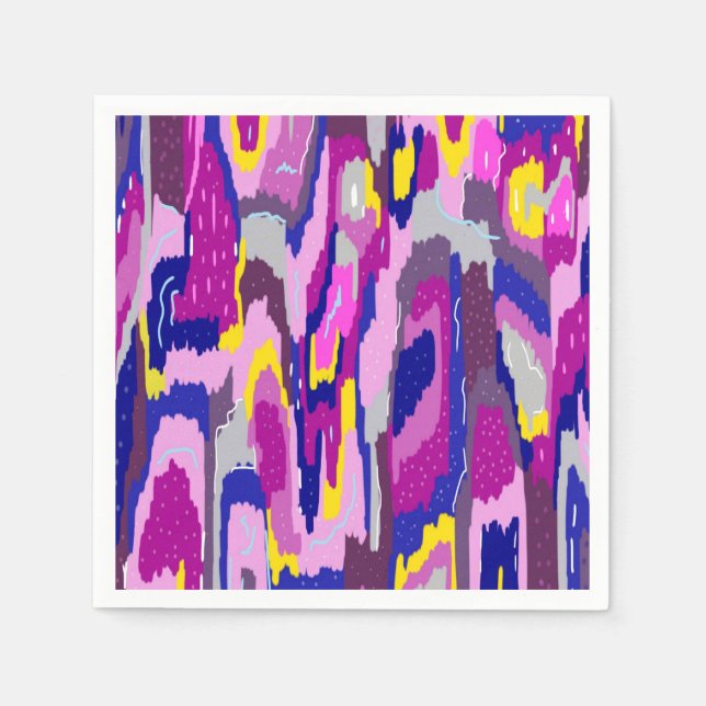 Starry Abstract in Purples and Blues  Napkin (Front)
