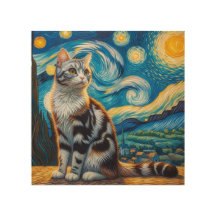 Starry American Bobtail Cat Portrait