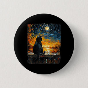 Starry Art Night Sky Art Black Cat Pumpkins Funny 6 Cm Round Badge