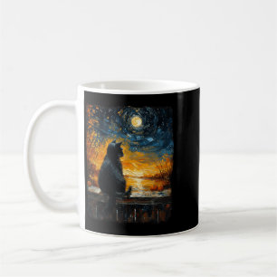 Starry Art Night Sky Art Black Cat Pumpkins Funny Coffee Mug
