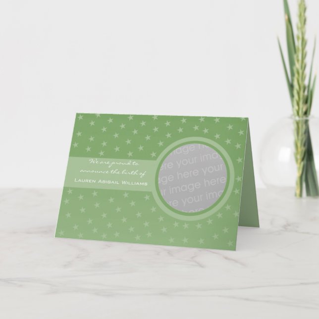 Starry Baby Announcement (Green) (Front)