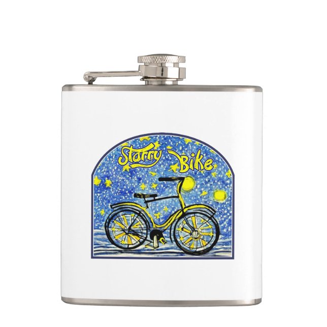Starry Bike Hip Flask (Front)