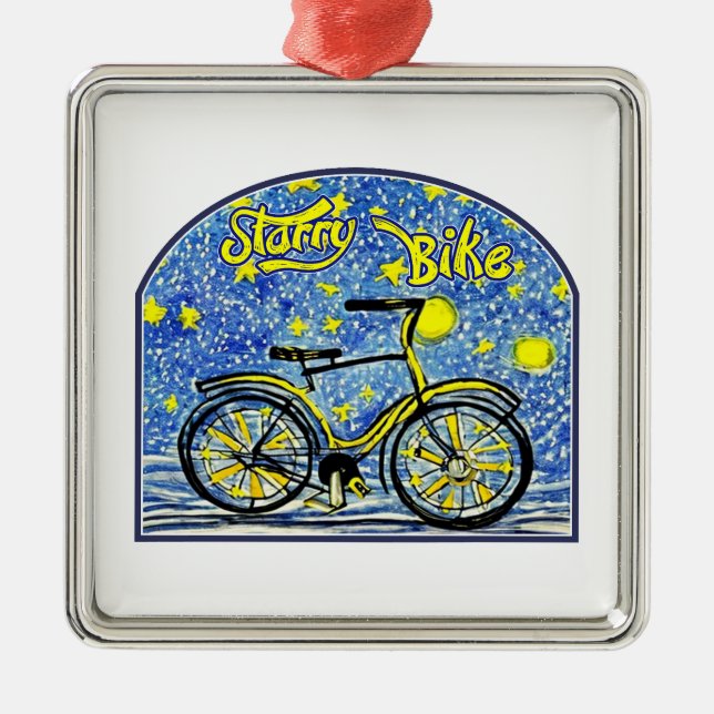 Starry Bike Metal Tree Decoration (Front)