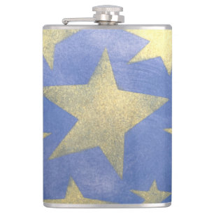 Starry Blue and Gold Flask