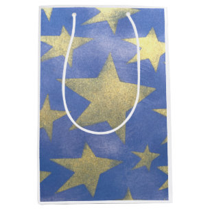 Starry Blue and Gold Medium Gift Bag