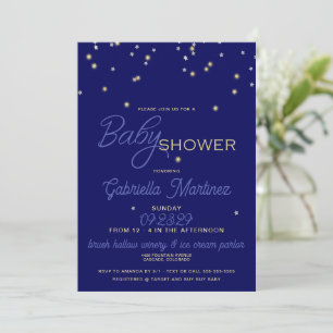 Starry Blue Baby Shower Invitation