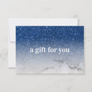 Starry Blue Glitter Ombre Marble Salon Boutique