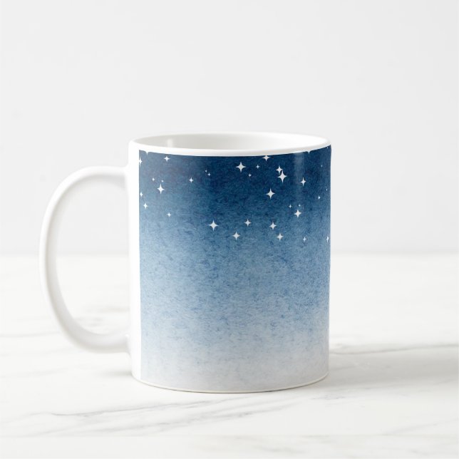 Starry Blue Gradient Serenity Mug (Left)