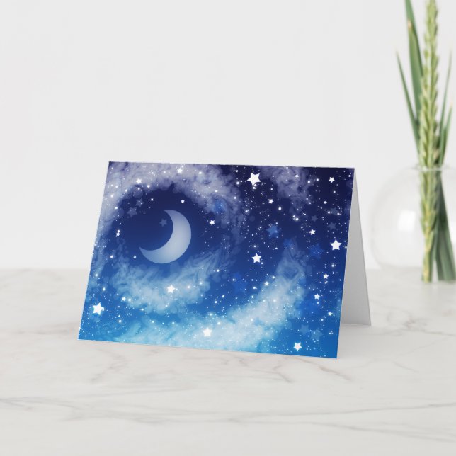 Starry Blue Night Sky Card (Front)