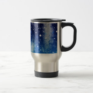 Starry Blue Night Sky Travel Mug