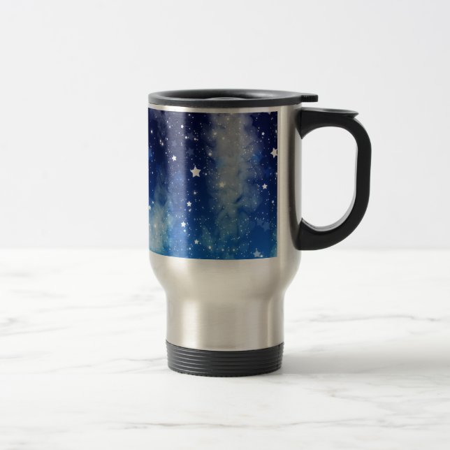Starry Blue Night Sky Travel Mug (Right)