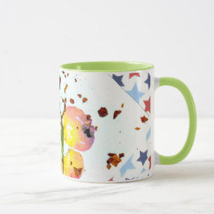 Starry Butterfly, green ringer 11oz coffee/tea mug