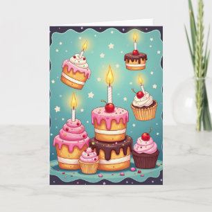 Starry Cake Birthday Card