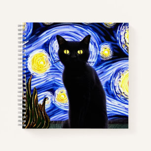 Starry Cat Night Notebook