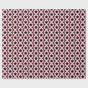 "Starry Chic Pink & Black Gift Wrap" Wrapping Paper
