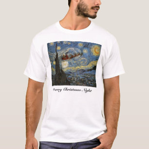 Starry Christmas Night Art T-Shirt