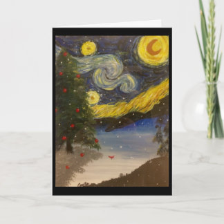 Starry Christmas Night Holiday Card