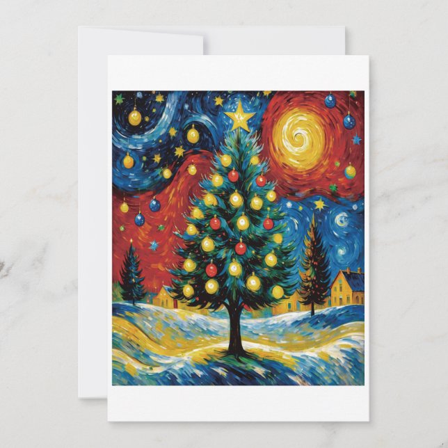 Starry Christmas Night Invitation (Front)