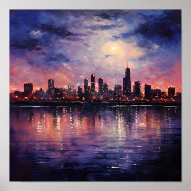 Starry City Night: French Impressionist Beauty Poster (Front)