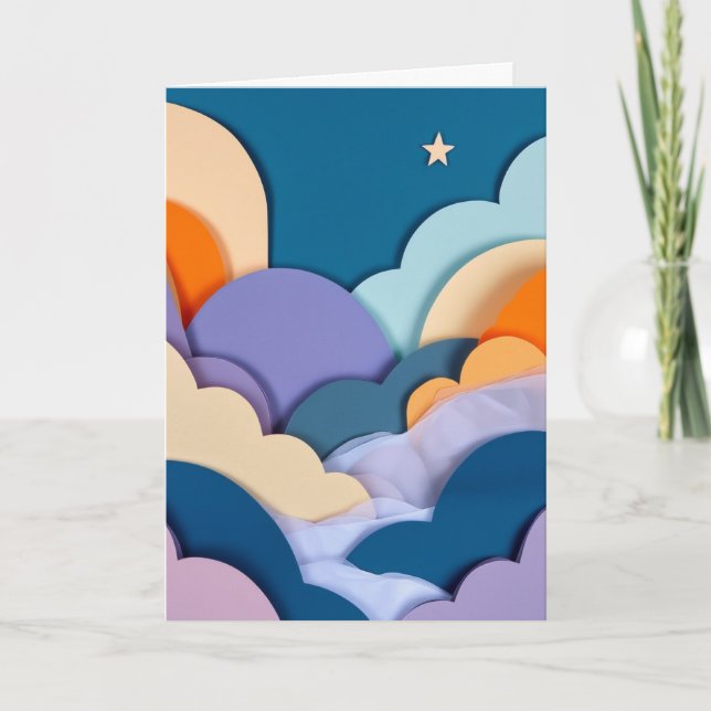 Starry Cloudscape Collage Card (Front)