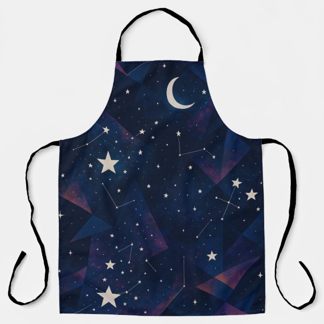 Starry Constellation Sky – Celestial Night Pattern Apron (Front)