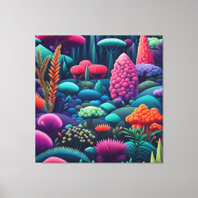 Starry Cosmic Blossom Odyssey Canvas Print (Front)