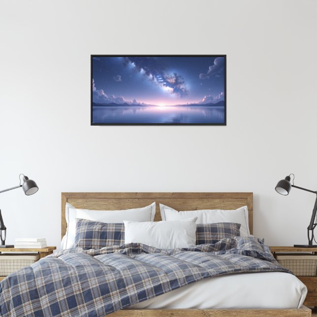 Starry Cosmic Night Wall Art – Celestial Sky (Insitu(Bedroom))