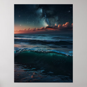 Starry Cosmic Ocean Poster