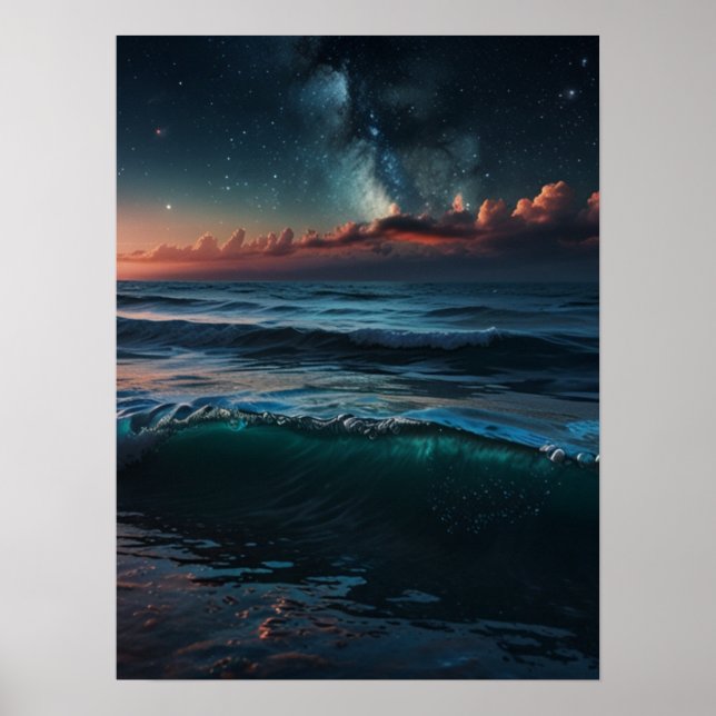 Starry Cosmic Ocean Poster (Front)