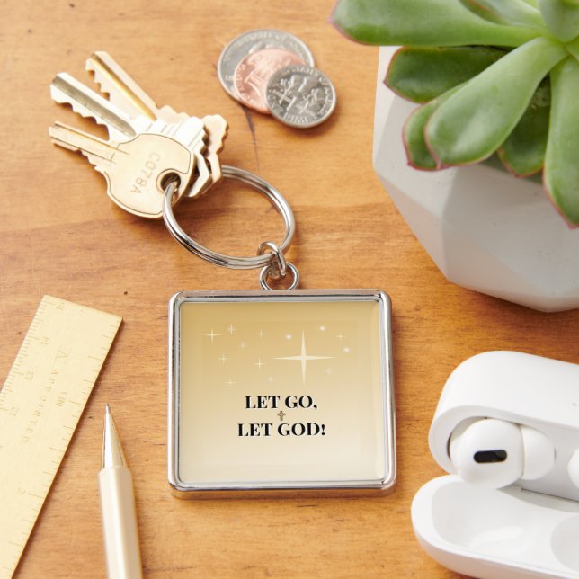 Starry Cross Let Go Let God Light Key Ring (Desk)