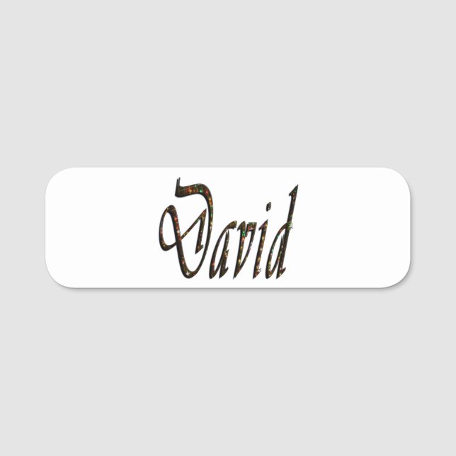 Starry Designed David Name, Name Tag (Front)