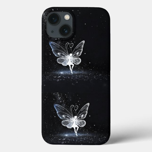 Starry Elegance: White Butterfly on Black Backgrou Case-Mate iPhone Case (Back)