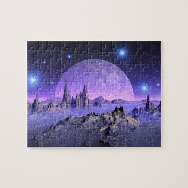 Starry evening - fantasy space landscape jigsaw puzzle (Horizontal)