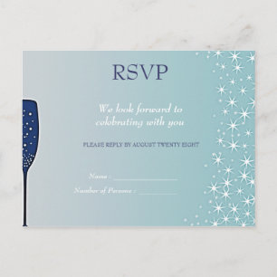 Starry Event - Wedding collection -RSVP Invitation Postcard