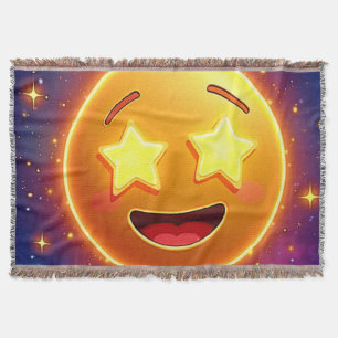 Starry-Eyed Emoji Joy Throw Blanket