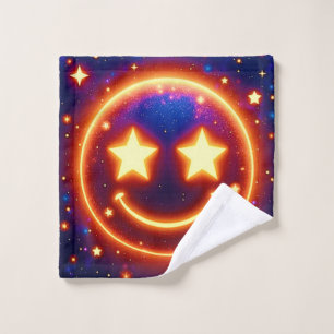 Starry-Eyed Glow Emoji Bath Towel Set