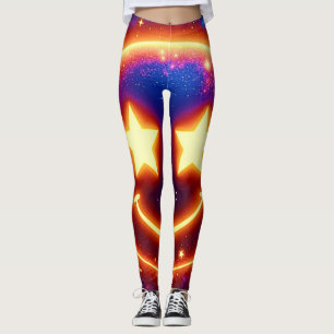 Starry-Eyed Glow Emoji Leggings