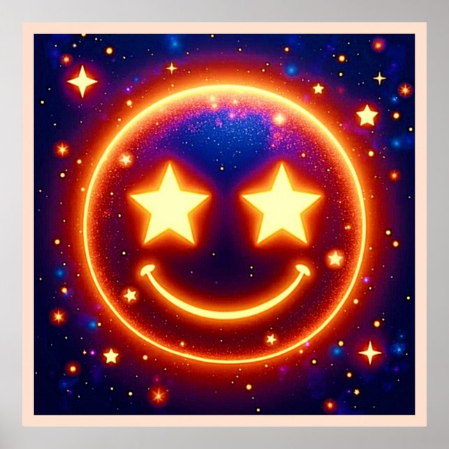 Starry-Eyed Glow Emoji Poster (Front)