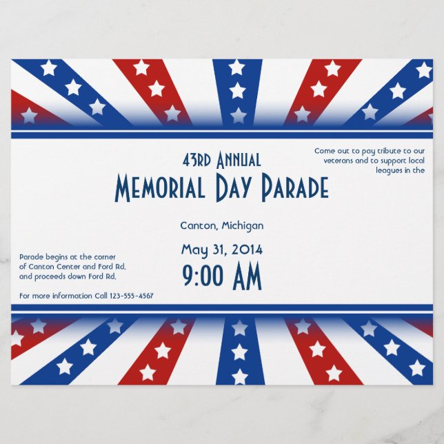 Starry Flag Memorial Day Flyer (Front)