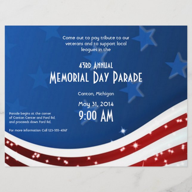 Starry Flag Memorial Day Flyer (Front)