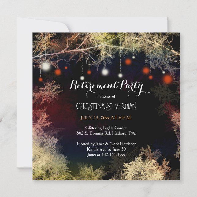 Starry Forest Evening Retirement Party Invitation (Front)
