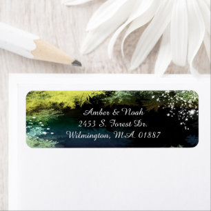 Starry Forest Evening Wedding Address Label