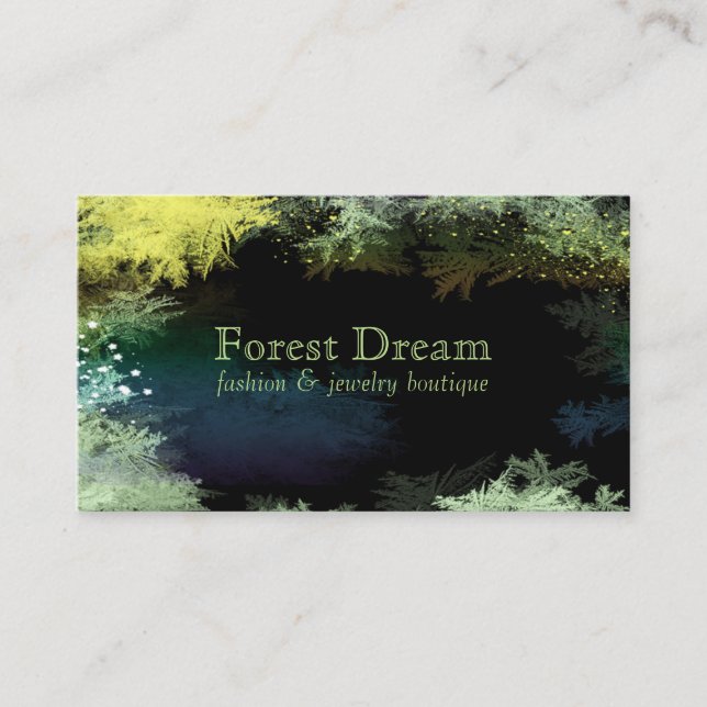 Starry Forest Leaves Professional Business Card (Front)