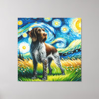 Starry German Wirehaired Pointer Dog Portrait