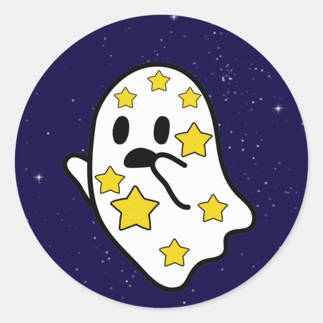 Starry Ghost Lost In Space Classic Round Sticker (Front)