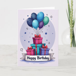 Starry Gift Birthday Card