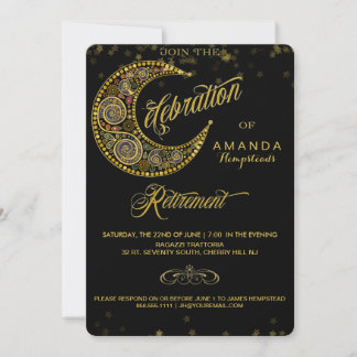 Starry Glitz Retirement Party Invitation