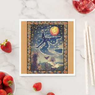 Starry Halloween Night Napkin