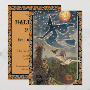Starry Halloween Night Party Invitation