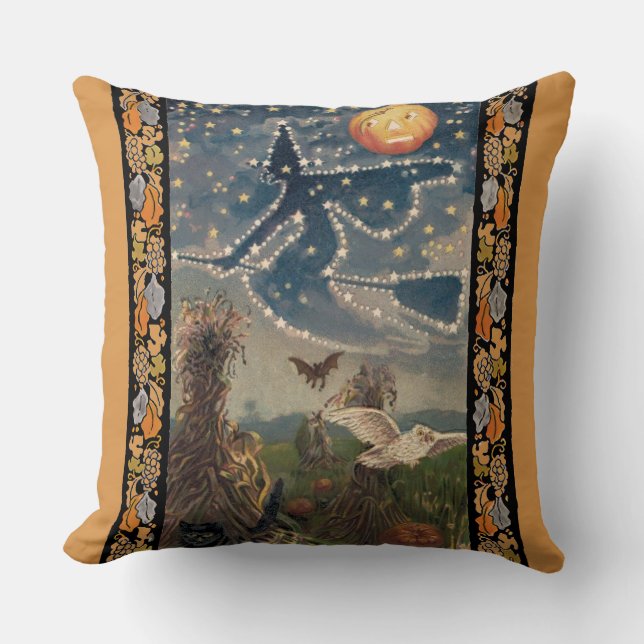Starry Halloween Night Pillow (Front)